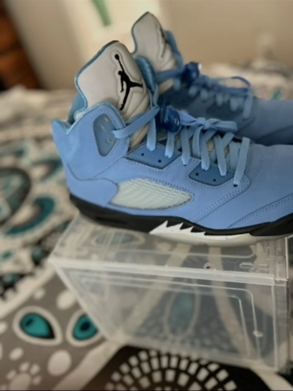 Jordan Kids' University Blue and Black Retro Basketball Sneakers